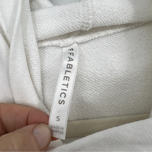 Fabletics Cowl-Neck Long Sleeves White Pullover Hooded Athletic Sweatshirt - Picture 6 of 10